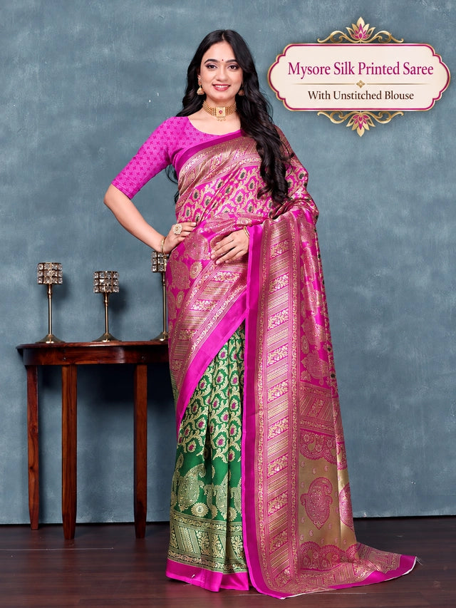 Prints Printed Daily Wear Georgette Saree (Peach)